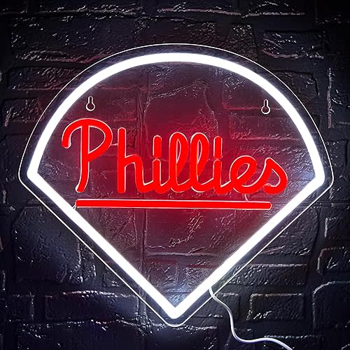 Neon Sign for Wall Decor Baseball Neon Light for Club Baseball Sports Team Sign Neon Sign for Man Cave Bedroom Garage Sports Fans Gifts Room Decor Size13.3 * 12.2In(ZYLD126)