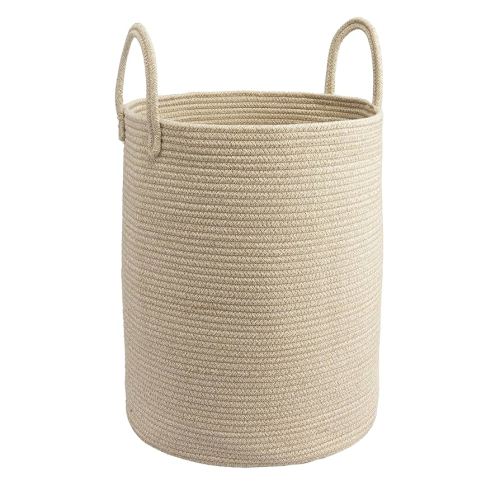 Amazon.com: JUNBOLE Woven Cotton Rope Laundry basket-15”X20” Laundry Hamper-Rope Storage Basket for Dirty Clothes, Toys and Blankets Perfect for Bathroom, Baby nursery and Living Room Storage (oatmeal) : Home & Kitchen