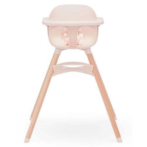 Lalo The Chair Convertible 3-in-1 High Chair - Wooden High Chair for Babies & Toddlers, Baby High Chair with Dishwasher Safe Tray, Adjustable Footrest, Grapefruit