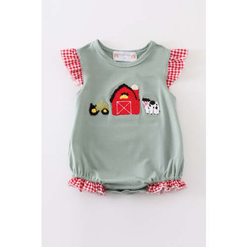 Red Barn French Knot Girl Bubble – Essential Southern Charm