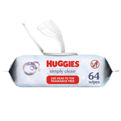 Huggies Simply Clean Unscented Wipes, 1 Flip-Top Pack, 64 Total Ct (Select for More)