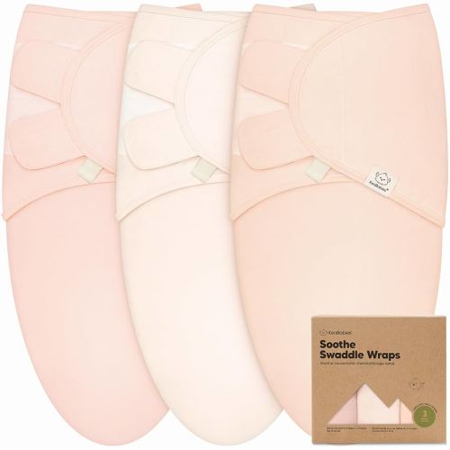 3-Pack Organic Baby Swaddle Sleep Sacks - Swaddles for Newborns, Infant 3-6 Months, Baby Girls, Boys, Soft & Snug Newborn Sleep Sack, Nursery Swaddling Blankets (Angelic, L)