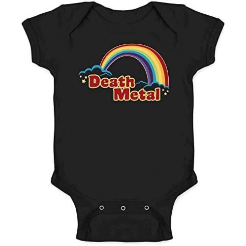 Pop Threads Death Metal Retro Rainbow 70s 80s Sarcastic Infant Baby Boy Girl Bodysuit