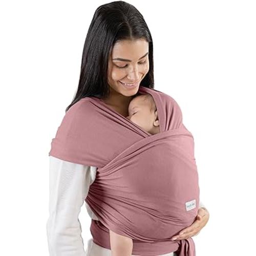Comfy Cubs Baby Wrap Carrier - Soft & Secure Fit Cotton Blend Baby Carrier Newborn to Toddler - Hands-Free & Lightweight Infant Wrap - Adjustable, One Size Fits All Toddler Sling - Mauve