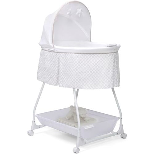 Delta Children Portable Baby Bassinet, Bedside Sleeper with Vibration