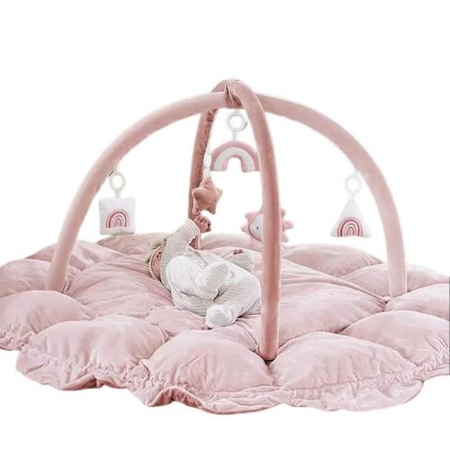 MALLIFY 5-in-1 Thick & Plush Play Gym, Tummy Time Play Mat with 6 Toys, Cat Bed, Dog Bed,Cloudico, 19.29x45.28x45.28 Inches tummy time - TikTok Shop