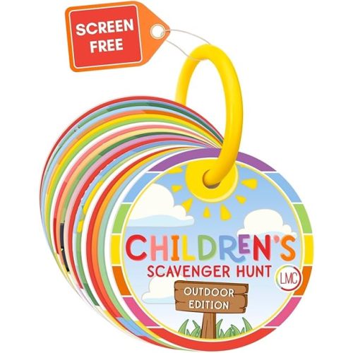Children's Scavenger Hunt: Outdoor Edition | Toddler Activities | Games for 2, 3 Year Old's & Up | Kids Educational Scavenger Hunt Cards by LMC Products (Classic)