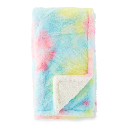 Parent's Choice Plush Pink Tie Dye Blanket with Faux Sherpa Lining for Infant and Toddler, 30" x 40"
