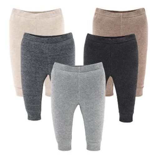 The Peanutshell Earthy Neutral Pants for Baby Boys and Girls, 5-Pack Set