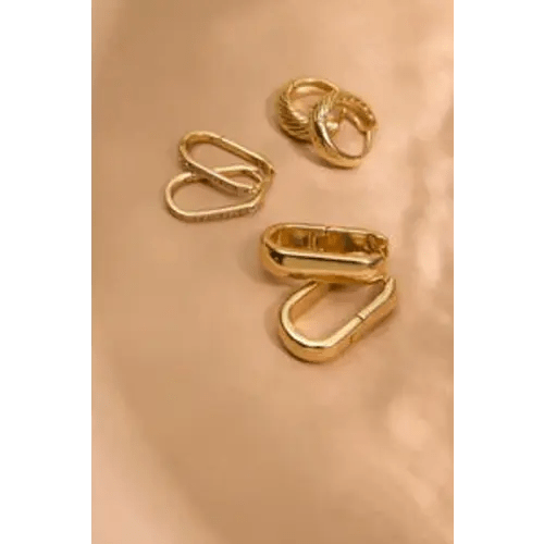 18K Gold Oval Twist Earring Set in Gold | Altar'd State