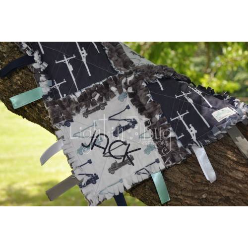 Lineman Baby / Lineman Nursery / Lineman Daddy / Minky Baby Tag Blanket