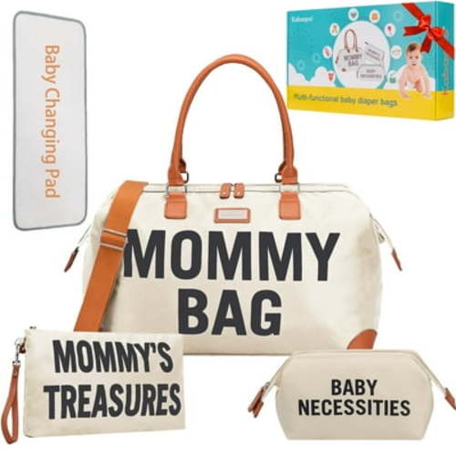Kabaqoo Mommy Maternity Bag for Hospital, Labor and Delivery, Large Diaper Bag Backpack White