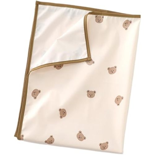 Baby Waterproof Bed Pad Washable Mattress Pad Reusable Underpads Waterproof Mattress Reusable Pee Pads for Bed Wetting Toddlers Women Kids Adults (Bear)