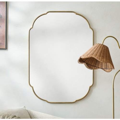 Antique Brass Luna Mirror - Magnolia