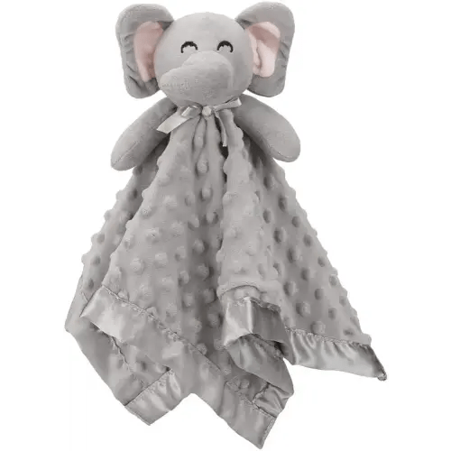 Pro Goleem Elephant Security Blanket, Soft Lovey Unisex Lovie Baby Gifts for Newborn Boys and Girls Snuggle Toy Stuffed Animal Grey 16 Inch