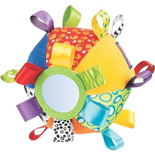 Playgro Kick & Play Loopy Loops Ball - Interactive Sensory Development Toy for Babies 3+ Months - Boosts Touch, Movement Skills with Fun Football Design - Crawling Baby Toy