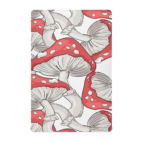Baby Crib Sheet Amanita Mushrooms Crib Mattress for Boys and Girls Playard Sheet Soft Breathable Fitted Baby Mattress Cover 52x28in