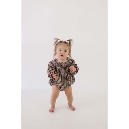 Ruffle Romper | Chocolate Chai