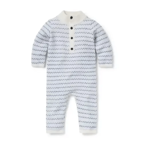 Baby Peek-A-Blue Stripe Baby Striped Knit One-Piece by Janie and Jack