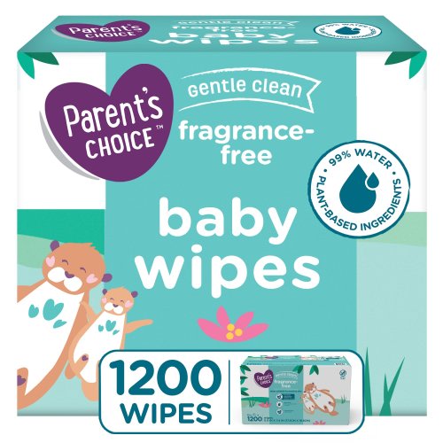 Parent's Choice Gentle Clean Aloe Baby Wipes, 12 Flip-Top Packs (1200 Total Wipes)