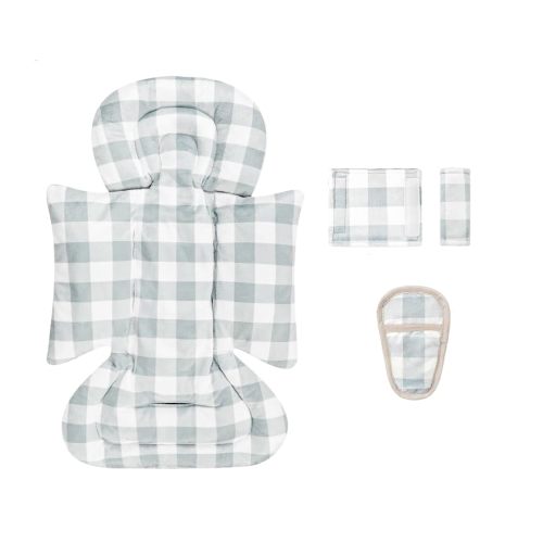 4 in 1 Infant Cushion for Girls & Boys with 3 Extra Strap Paddings, Premature Cushion for Stroller, Swing (Grey)