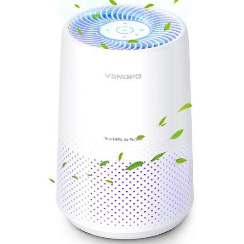 Air Purifiers for Bedroom, H13 HEPA Air Purifiers - 24dB Ultra-Quiet Sleep Mode, 360° Outlet Air Cleaner, 99.97% Particle Capture - Perfect for Home, Pets,VF10 (Cream White)