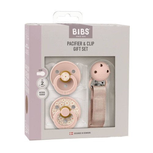 Bibs Pacifier Gift Set 0-24m - Blush Floral - Shipt