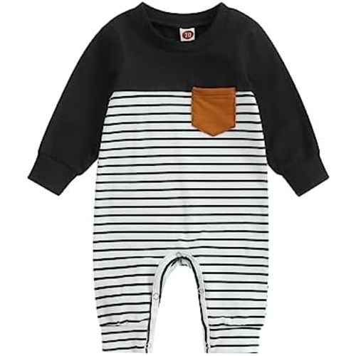 GOOCHEER Casual Fall Winter Clothes Infant Baby Boy Long Sleeve Romper Jumpsuit Playsuit One Piece Outfit