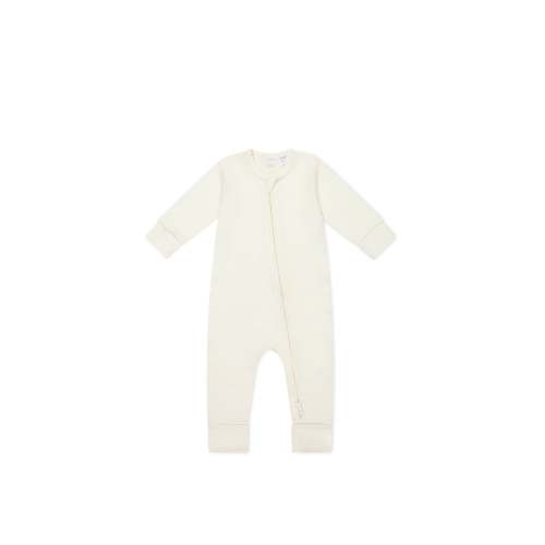 Pima Cotton Frankie Zip Onepiece - Cloud