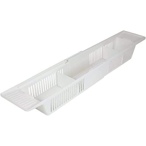 KidCo Bath Toy Organizer Storage Basket, 3 Compartment Horizontal Large Openings Bath Toy Organizer for Tub, Large Capacity Bath Toy Organizer with Large Openings, White