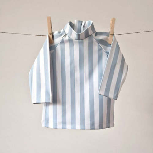Baby Swim Shirt - UPF50+ - Misty Blue Striped – Petit Filippe