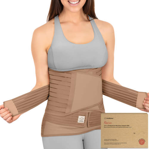 Revive 3-in-1 Postpartum Recovery Support Belt - Warm Tan / M/L