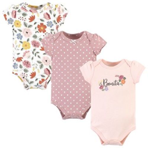 Hudson Baby Infant Girl Cotton Bodysuits, Bonita, 0-3 Months
