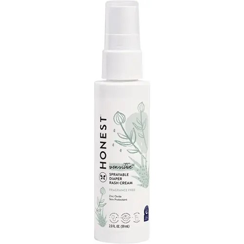 The Honest Company Baby Diaper Rash Cream Spray | Moisturizing + Calming Zinc Oxide | Hypoallergenic, Dermatologist Tested, Cruelty Free | 2 fl oz