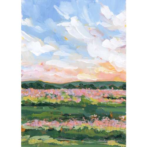 Kansas Sunset Giclee Print: Colorful Field Landscape Art