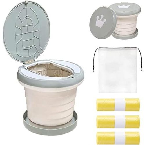 Travel Potty for Toddler, Portable and Foldable Toilet, Apply to Seat Emergency Toilet for Car, Camping, Outdoor, Indoor (grey, large)