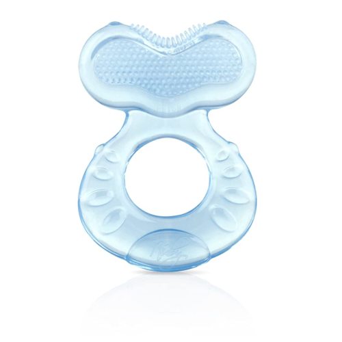Nuby Silicone Teethe-eez Teether with Bristles, Includes Hygienic Case, Blue - Boy