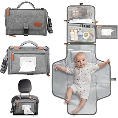 Uawsyut Baby Portable Changing Pad Wipeable Travel Diaper Changing Station,Portable Changing Pad for Baby Travel Changing Pad,Baby Shower Gifts Newborn Must Haves