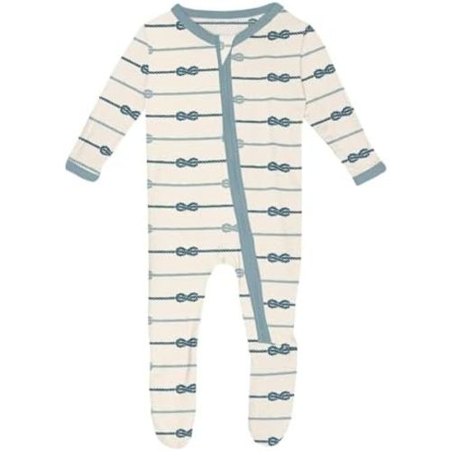 KicKee Print Footies with Zipper, Super Soft One-Piece Jammies in Our Nautical Mini Seasonal Prints