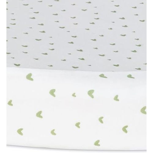 Under The Nile Organic Cotton Bassinet Sheet - Hearts, 28" x 18"