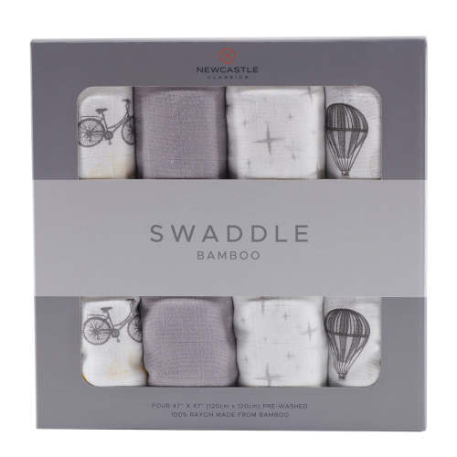 Traveler Bamboo Muslin Swaddle 4PK Newcastle Classics