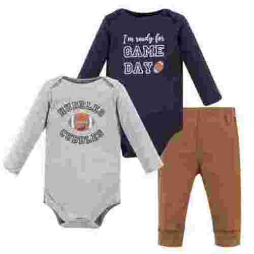 Hudson Baby 2 Cotton Long Sleeve Bodysuits and Pant Set, Preemie - 24 Months