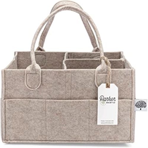 Parker Baby Diaper Caddy - Nursery Storage Bin and Car Organizer for Diapers and Baby Wipes - Oatmeal : Baby