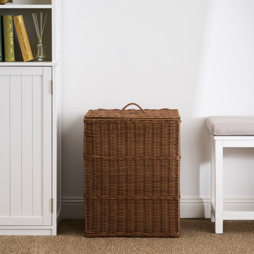 Bay Isle Home™ Joseph Rectangular Woven Resin Wicker Laundry Hamper - 17.3" x 13.8" x 23.6" - Espresso Brown & Reviews | Wayfair