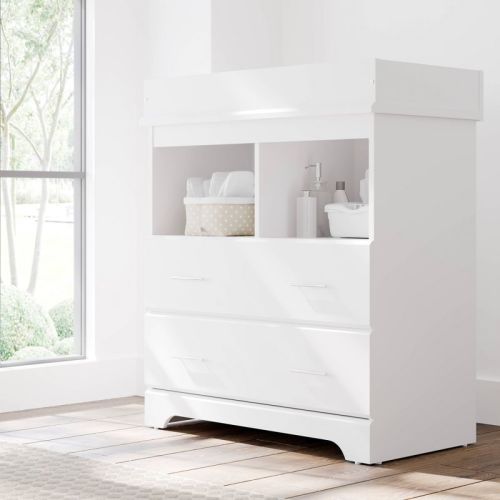 Storkcraft Brookside 2-Drawer Dresser with Changing Topper - White