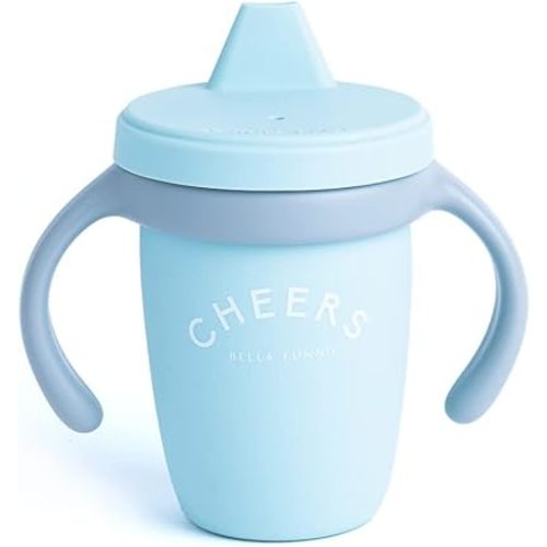 Bella Tunno Happy Sippy Cup – Transition Sippy Cups for Baby 6 Months and Older, Baby and Toddler Sippy Cups with Removable Handles and Non-Toxic, BPA Free Silicone, Juice Box Hero, 8 oz