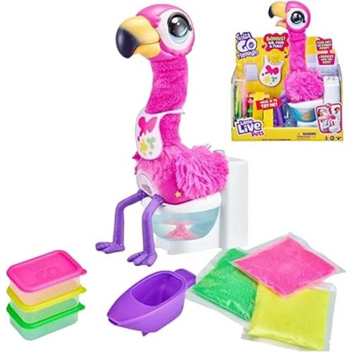 Gotta Go Flamingo Sherbet Value Pack. Ages 4+. Feed Sherbert Magic Food and When he Sings he has Gotta go Toilet! He Repeats What You say Also!