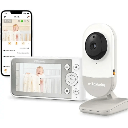 Chillax Daily Baby DM640 - WiFi Baby Monitor with Camera & Control Unit, 4.3" Screen, HD Camera, Privacy Protection Switch, WiFi Remote Streaming, 2-Way Audio, Night Vision - Powered by 5GenCare