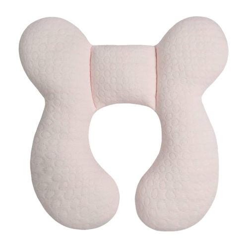 Upgraded Baby Head Support Pillow for Newborn Toddler, Soft Cotton Baby Travel Pillow for Car Seats and Strollers for Baby, Pink