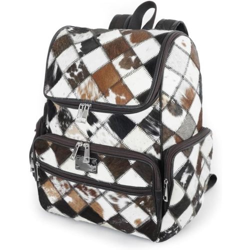 Cowhide Backpack - Western Diaper Bag - Cow Print Diaper Bag - Cowhide Diaper Bag Backpack, Regular, Dark Brown